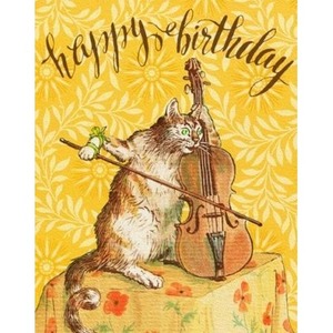 Karnet B6 z kopertą Urodziny Kot skrzypce