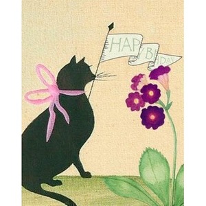 Karnet B6 z kopertą Urodziny Kot z proporczykiem