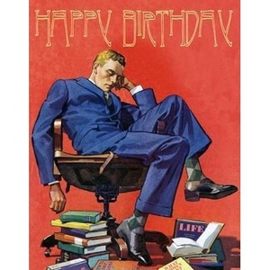 Karnet B6 z kopertą Urodziny Mężczyzna i książki