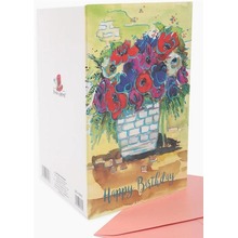 Karnet B6 ZZG-190503 złocony Urodziny kwiaty