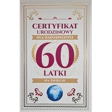 Karnet Certyfikat Urodzinowy 60 urodziny damskie