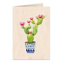 Karnet drewniany C6 + koperta Kaktus