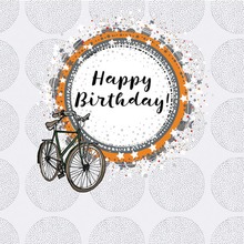 Karnet kwadrat CL0210 Urodziny rower