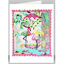 Karnet PM561 wycinany + koperta Trzy flamingi