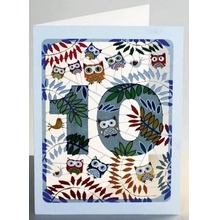 Karnet PM810 wycinany + koperta Urodziny 10 sowy