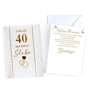 Karnet Rocznica ślubu 40