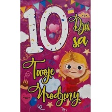 Karnet Urodziny 10 dziewczynka
