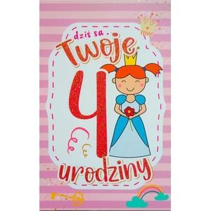 Karnet Urodziny 4 dziewczynka 2K - 072