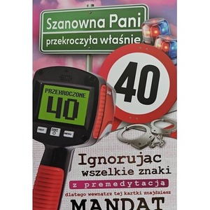 Karnet Urodziny 40