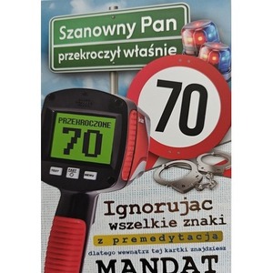 Karnet Urodziny 70