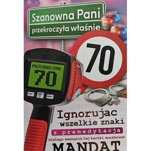 Karnet Urodziny 70