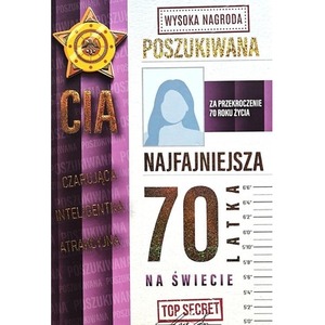 Karnet Urodziny 70 damskie poszukiwana