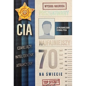 Karnet Urodziny 70 męskie poszukiwany