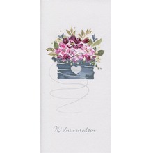 Karnet Urodziny DL US - Kwiaty w skrzynce