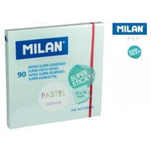 Karteczki samoprzylepne niebieskie Milan super sticky pastel 76 x 76 mm 90 sztuk