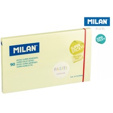 Karteczki samoprzylepne żółte Milan super sticky pastel 127 x 76, 90 sztuk
