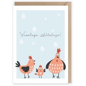 Kartka okolicznościowa Koguty, eko koperta K090