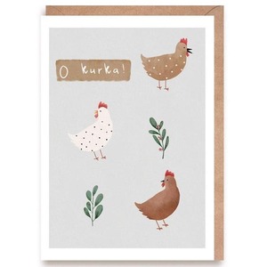 Kartka okolicznościowa O Kurka!, eko koperta K163