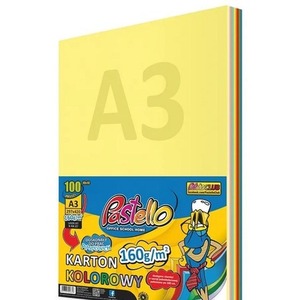 Karton kolorowy A3 160g 10 kolorów 100 arkuszy