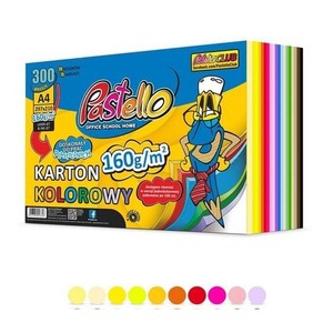 Karton kolorowy A4 160g 20 kolorów 300 arkuszy