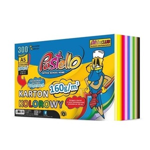 Karton kolorowy A5 160g 20 kolorów 300 arkuszy