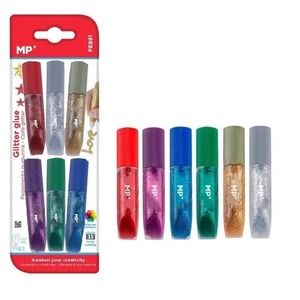 Klej brokatowy w płynie 6 kolorów