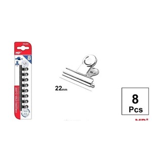 Klipsy biurowe metalowe srebrne 22mm 8szt