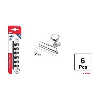 Klipsy biurowe metalowe srebrne 31mm 6szt