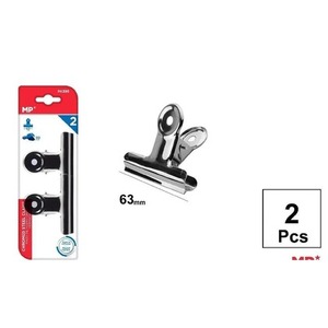 Klipsy biurowe metalowe srebrne 63mm 2szt