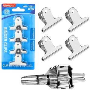 Klipsy metalowe biurowe 4szt 50mm