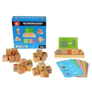 Klocki drewniane i karty edukacyjne