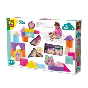 Klocki drewniane Jednorożec 52el