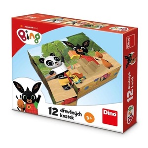 Klocki drewniane obrazkowe Bing 12el