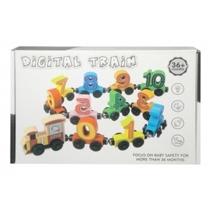 Kolejka drewniana magnetyczna z cyferkami