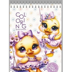 Kolorowanka 148x210 z naklejkami 26obrazków Kaczus