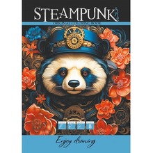 Kolorowanka A4 8 obrazków Steampunk Panda