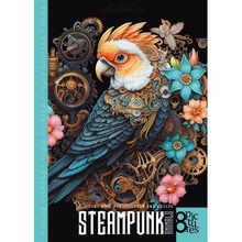 Kolorowanka A4 8 obrazków Steampunk Papuga