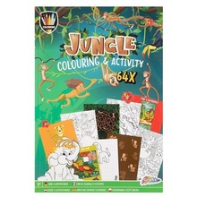 Kolorowanka & Activity Book A4 dżungla, 64 strony