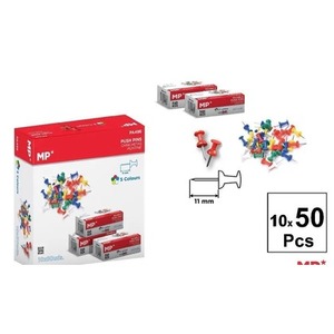 Kolorowe pinezki 11mm 10x50szt