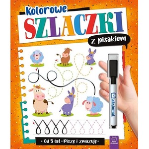 Kolorowe szlaczki z pisakiem Piszę i zmazuję 5 lat
