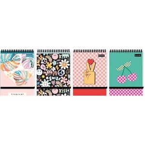 Kołonotes A6/96K kratka na gumkę UV mix (10szt)