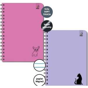 Kołozeszyt A6/50K linia 90g Psy Koty (10szt)