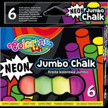 Kreda Colorino Kids neonowa jumbo 6 sztuk