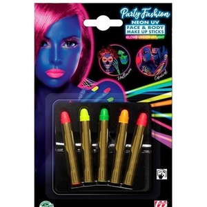 Kredki neonowe do malowania twarzy i ciała 5 kol.