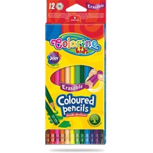 Kredki ołówkowe heksagonalne wymazywalne z gumką Colorino Kids 12 kolorów