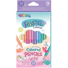 Kredki ołówkowe okrągłe dwukolorowe Pastel Colorino Kids 24 kolory/12 sztuk