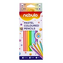 Kredki ołówkowe sześciokątne pastelowe Nebulo 12 kolorów