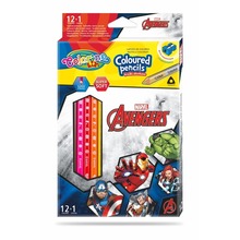Kredki ołówkowe trójkątne Colorino Kids 13 kolorów 12 sztuk z temperówką Avengers