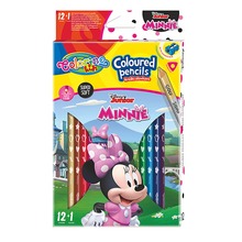 Kredki ołówkowe trójkątne Colorino Kids 13 kolorów 12 sztuk z temperówką Minnie