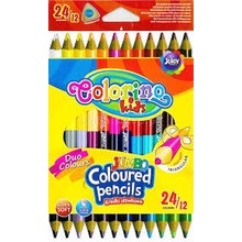Kredki ołówkowe trójkątne jumbo Colorino Kids 12 sztuk 24 kolory